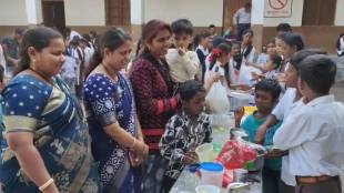 Village residents enjoy delicious kachori chakli bhel and panipuri prepared and sold by students