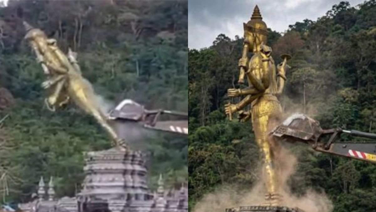 vishnu idol demolition at cambodia border