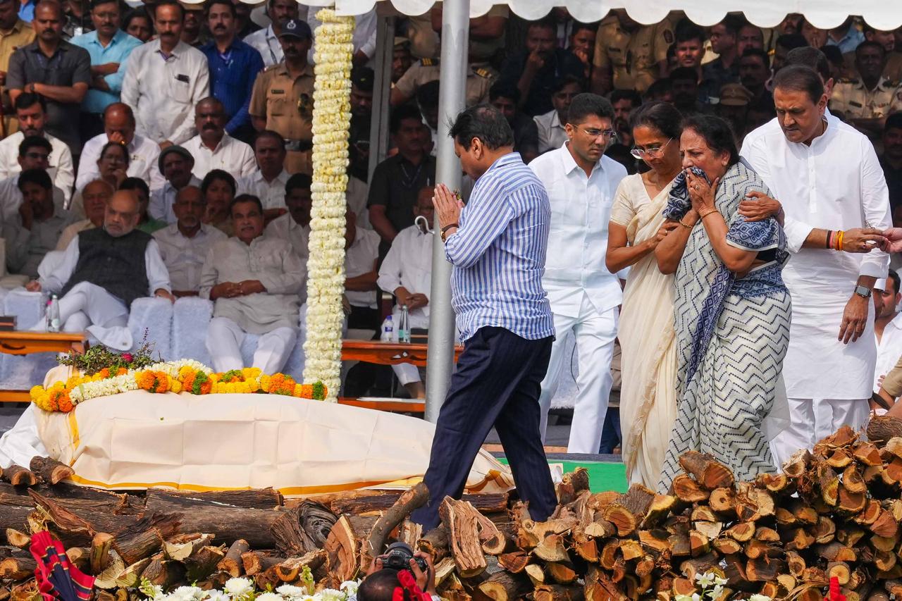 Family Members Paying Last Respect To Ajit Pawar Funeral