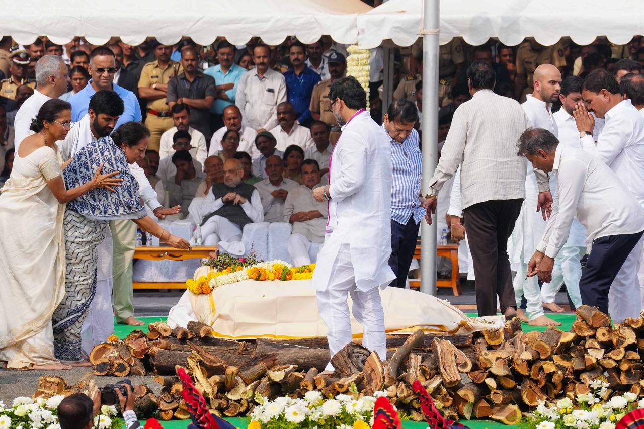 Family Members Paying Last Respect To Ajit Pawar Funeral