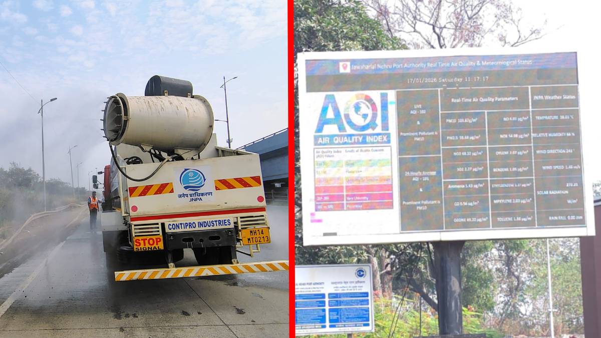 JNPA green initiatives reduce particulate pollution despite heavy movement of thousands of cargo vehicles daily.