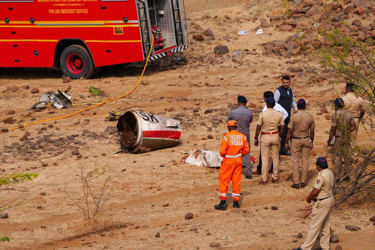 LIVE Photos From Baramati Plane Crash Ajit Pawar Death