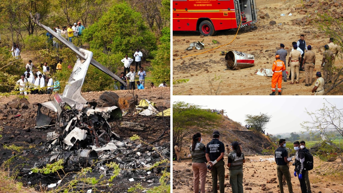 LIVE Photos From Baramati Plane Crash Ajit Pawar Death