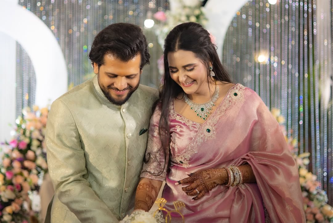 Manjiri Oak Son Engagement Saree Look