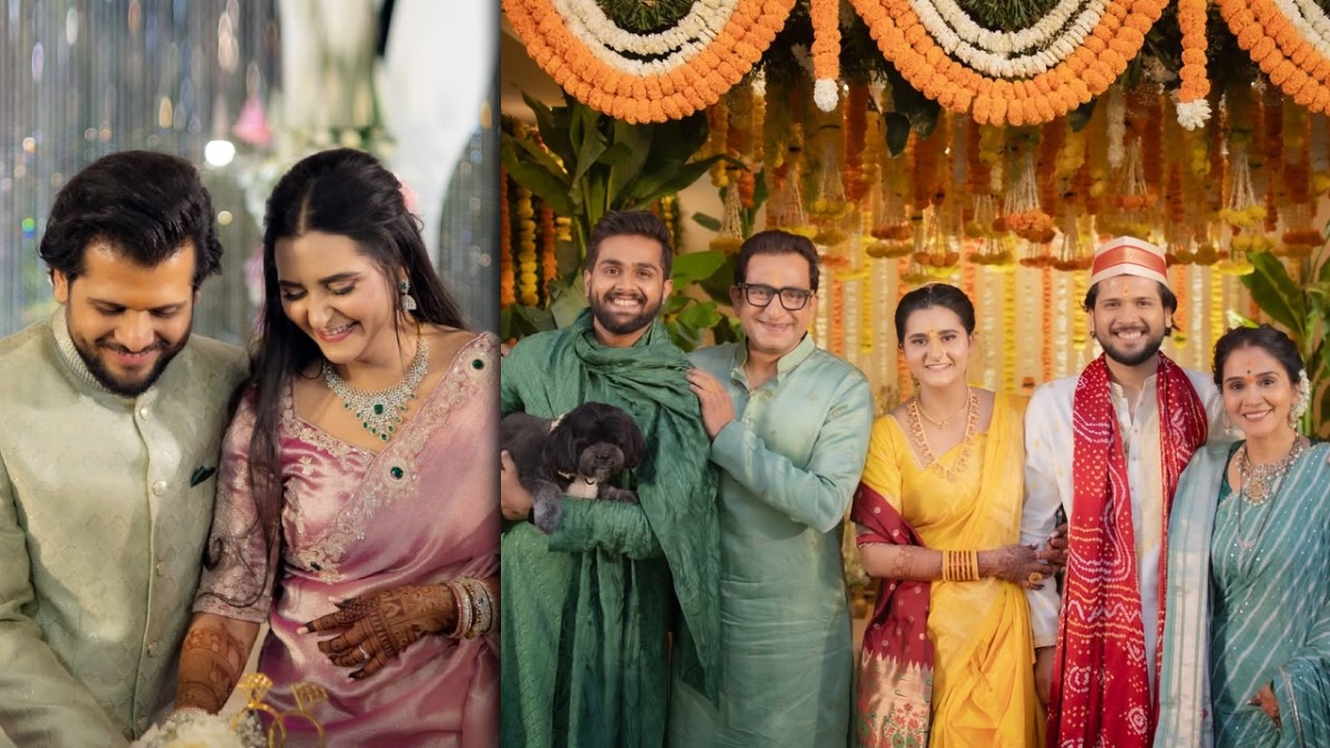 Manjiri Oak Son Engagement Saree Look