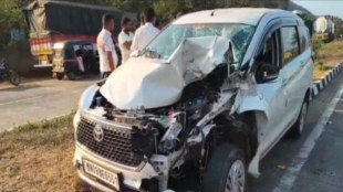 Mumbai Goa Highway Accident Khed Bharne Phata Ertiga Collision Vehicles Damaged