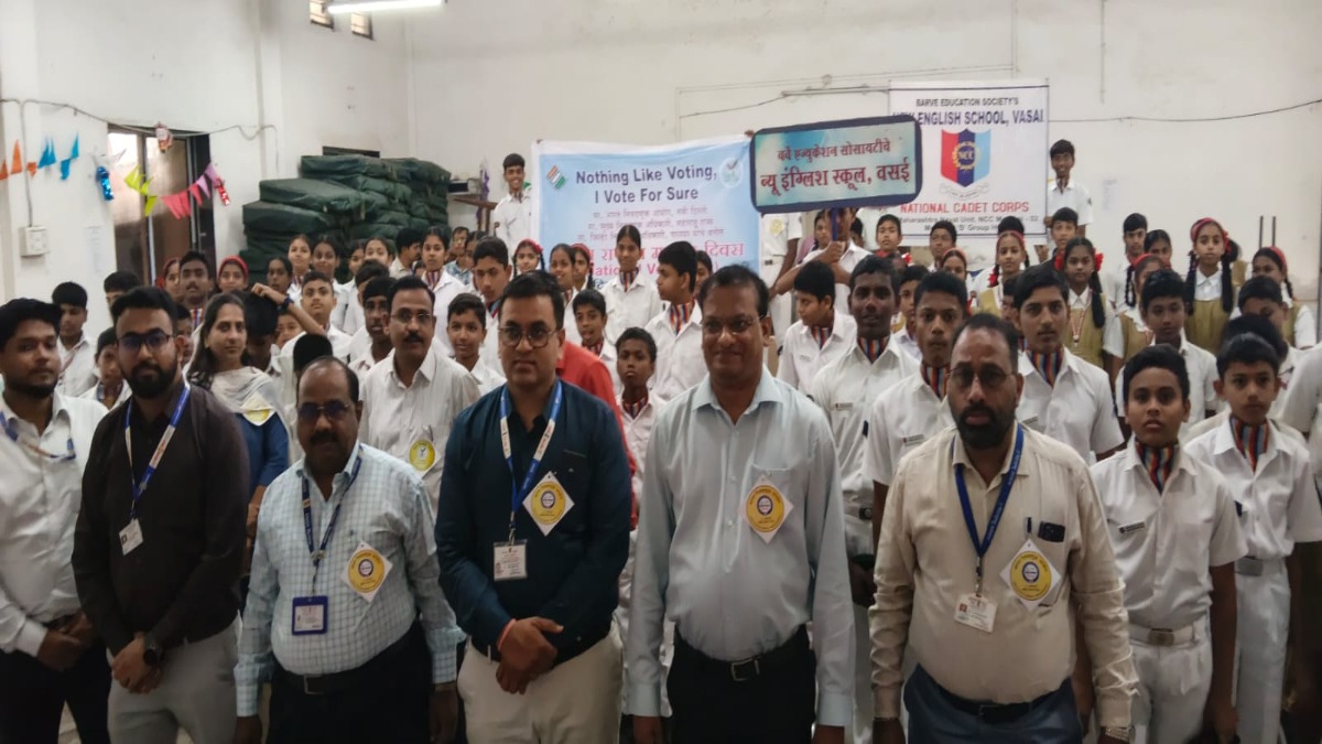 National Voters Day celebration at Vasai Tehsil office My India My Vote campaign NCC school students awareness rally