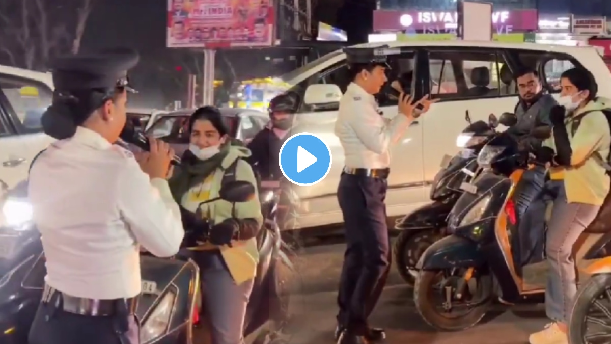 A simple advice that can save lives Indore woman traffic police spreads awareness against Chinese manja