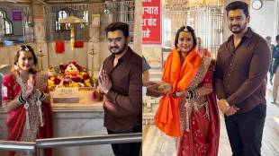 Prajakta gaikwad temple visit photos