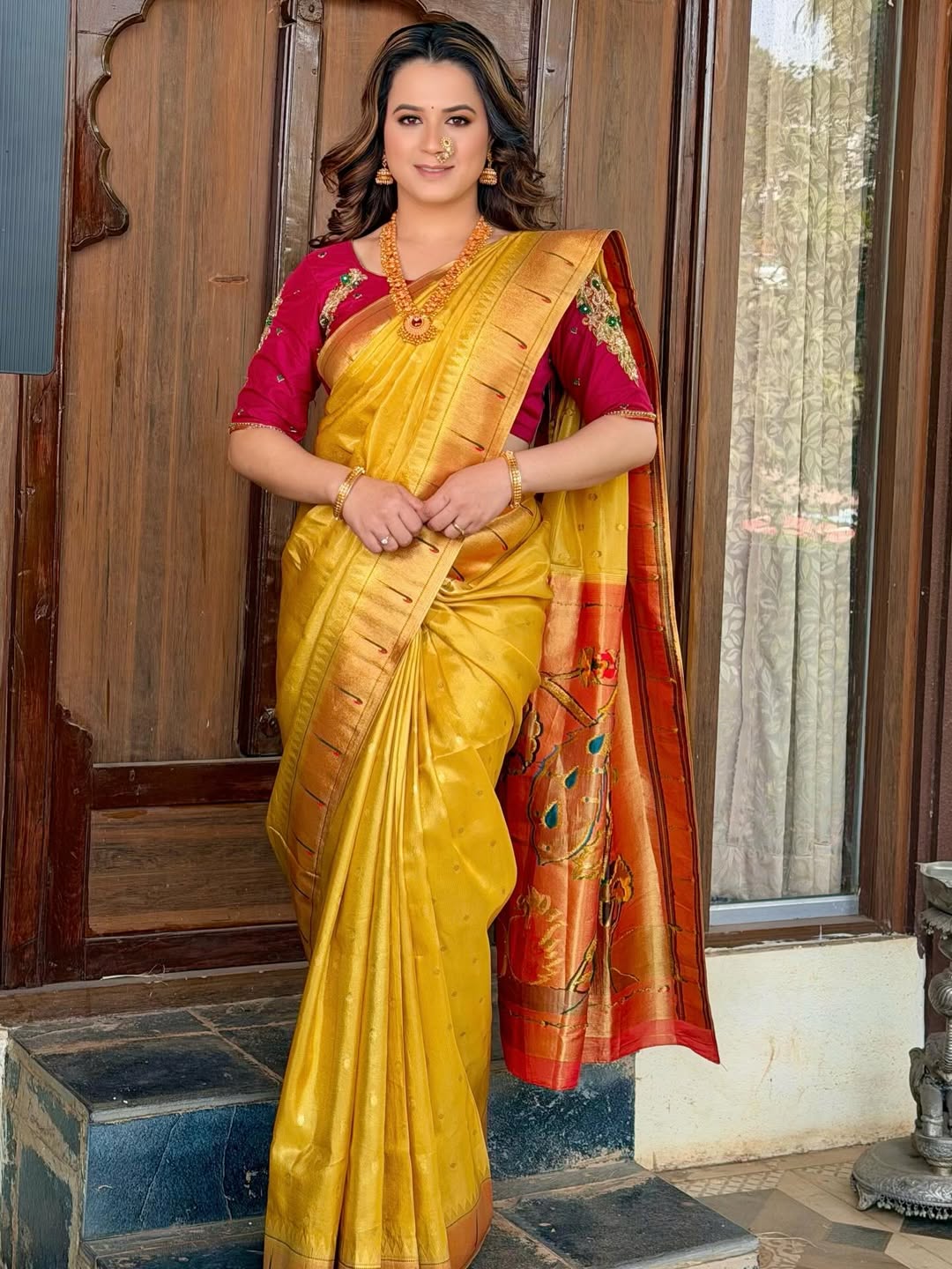 Prajakta Gaikwad Paithani Saree Look
