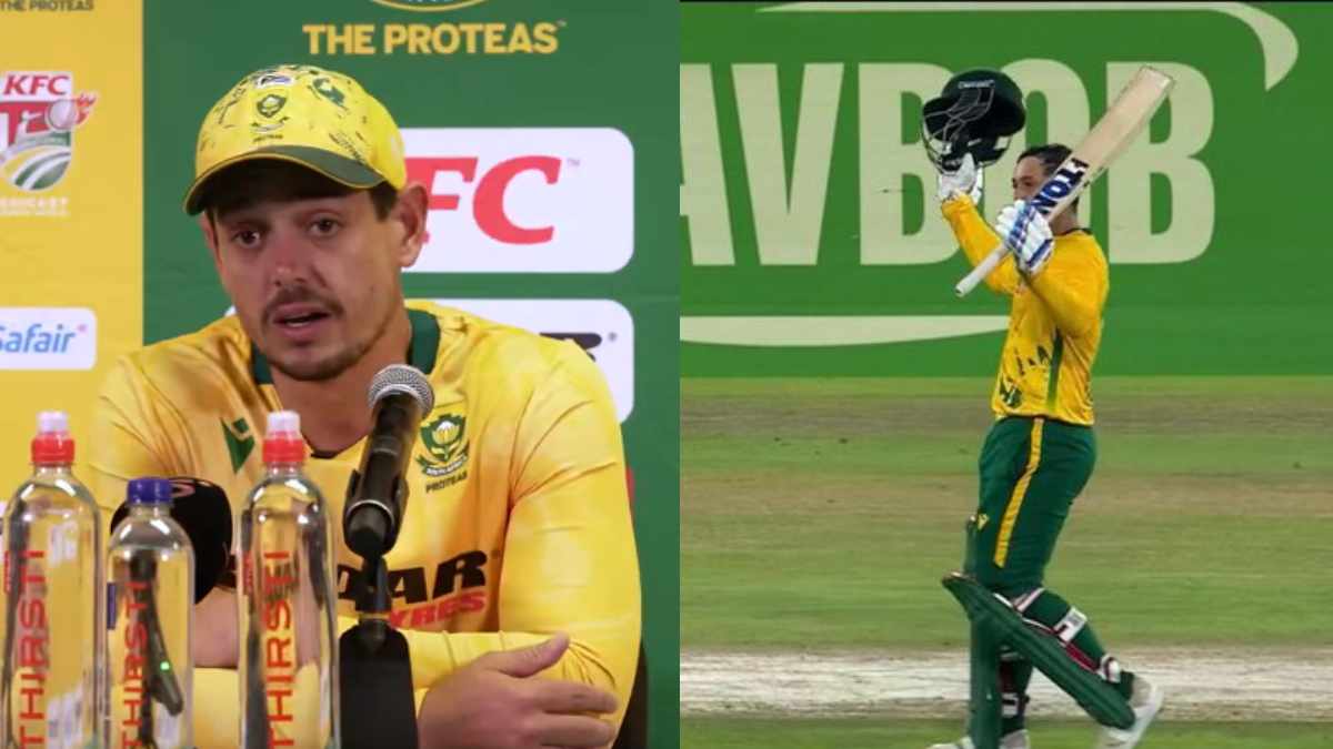 Quinton De Cock Career Best Hundred with Dewald Brevis Bat as He Forgot the bat