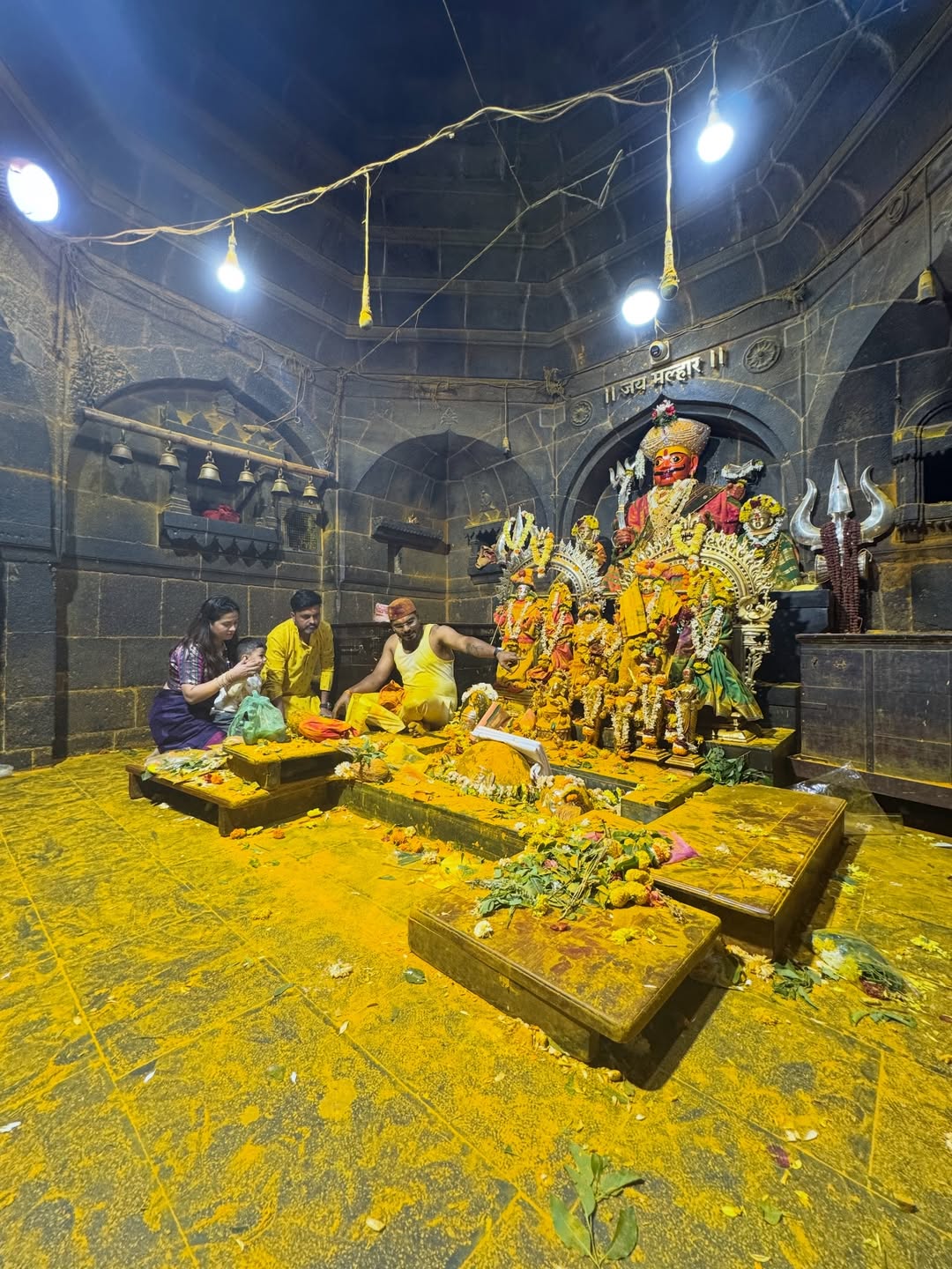 Radha Sagar Jejuri Temple With Family