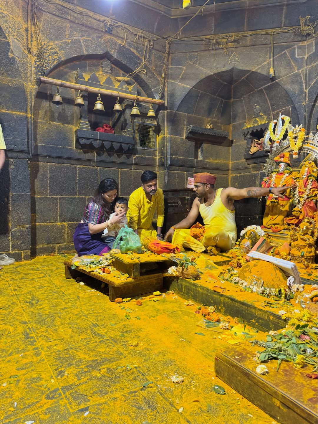 Radha Sagar Jejuri Temple With Family