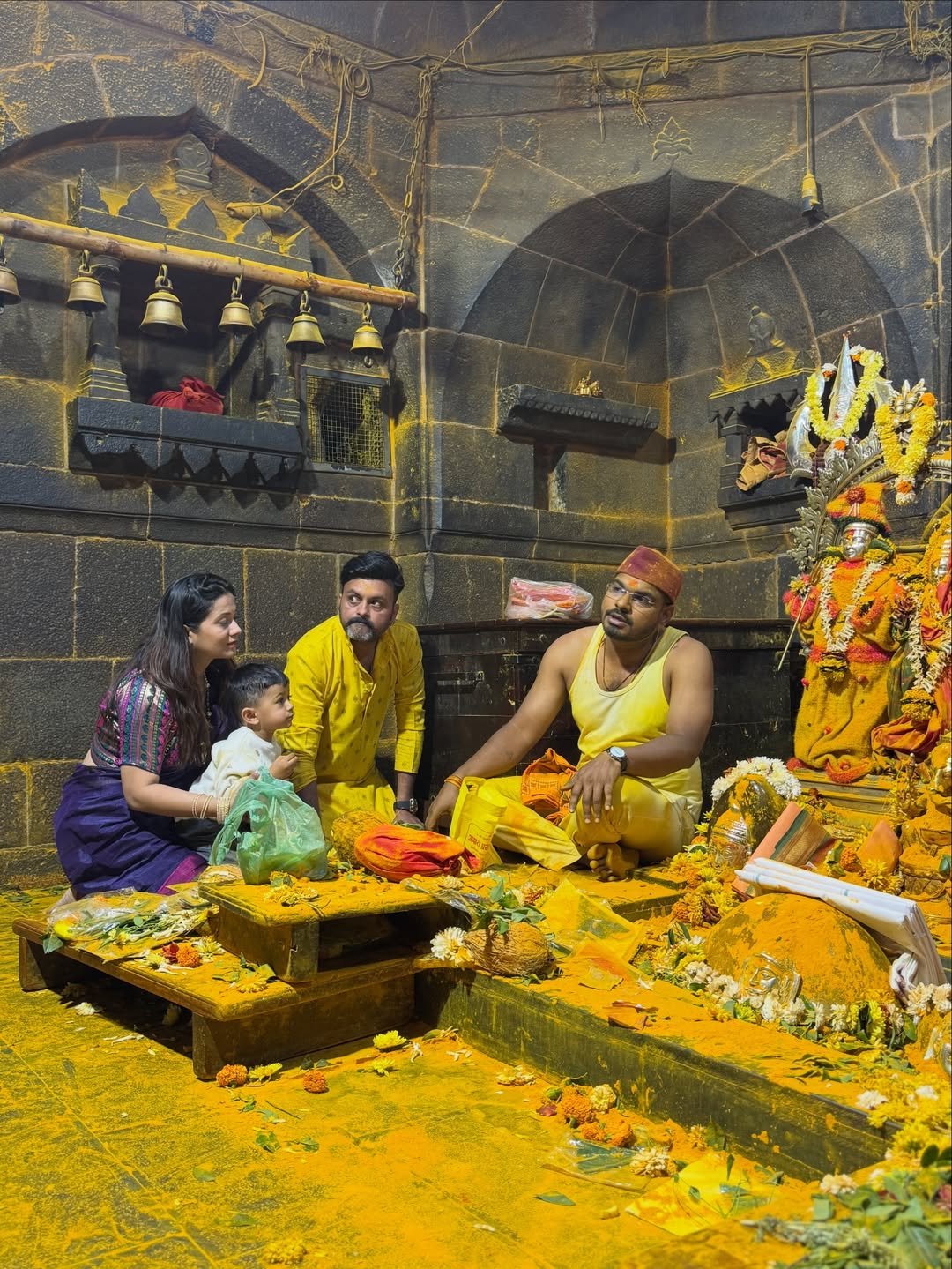 Radha Sagar Jejuri Temple With Family