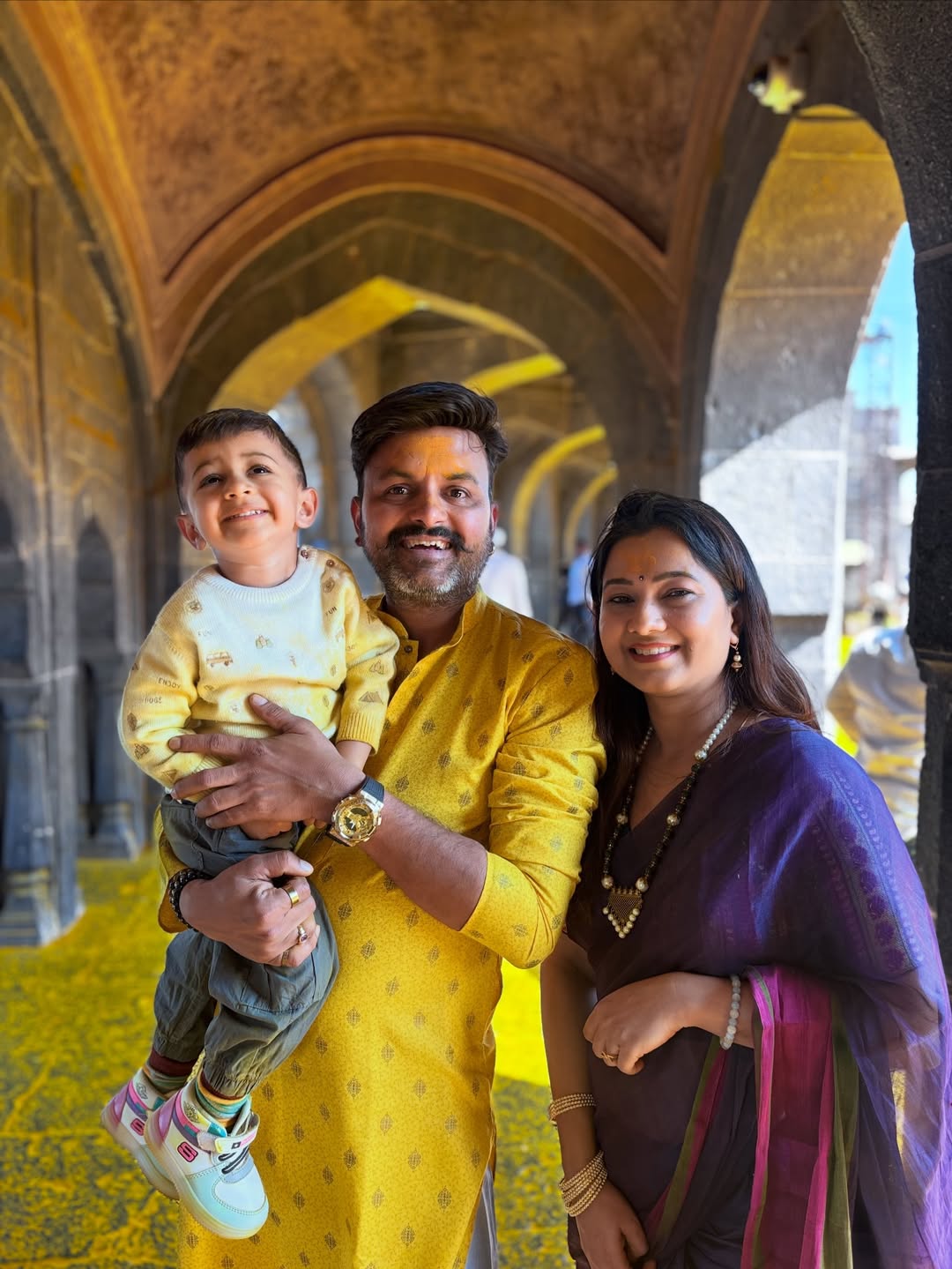 Radha Sagar Jejuri Temple With Family