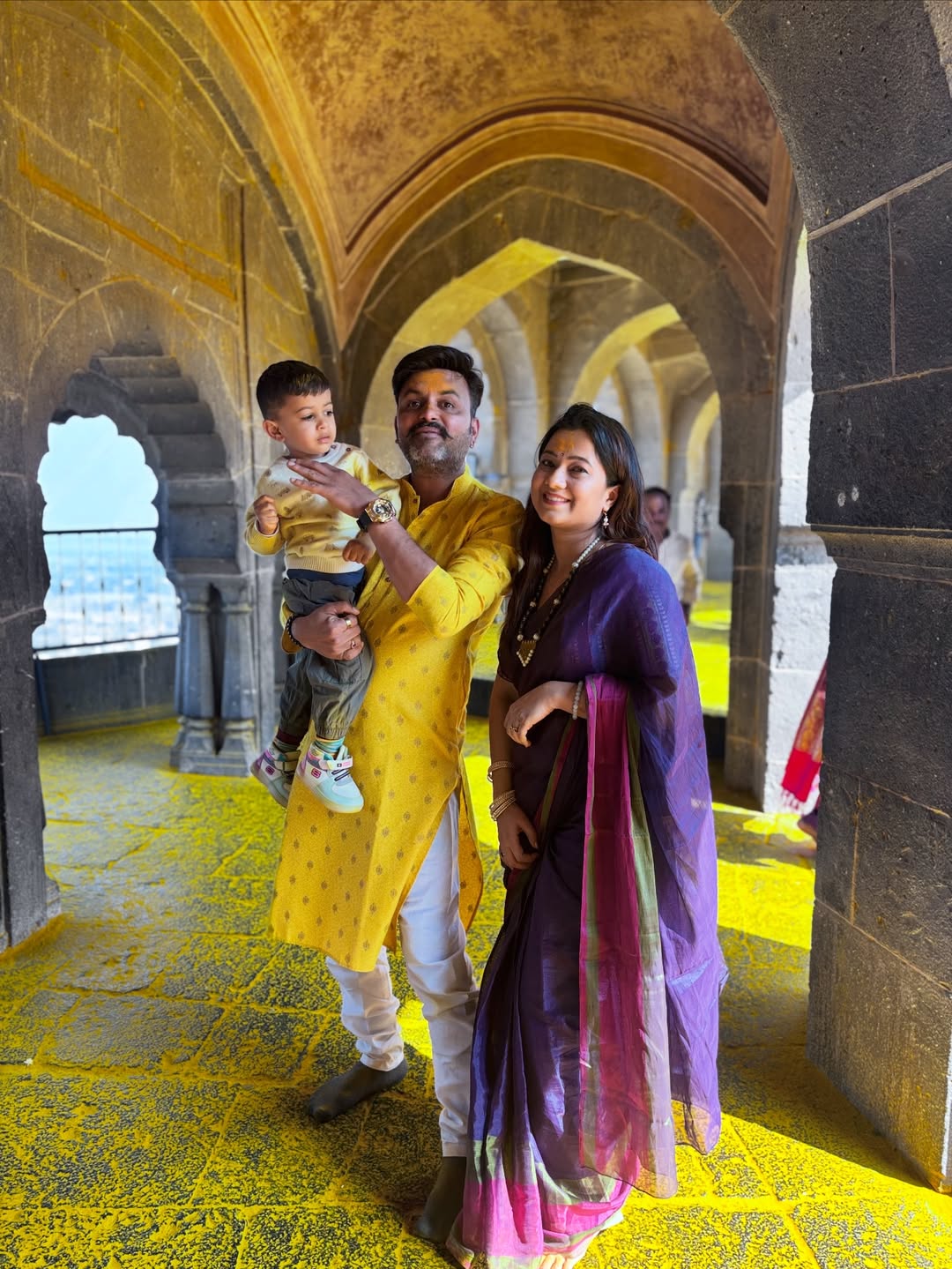 Radha Sagar Jejuri Temple With Family