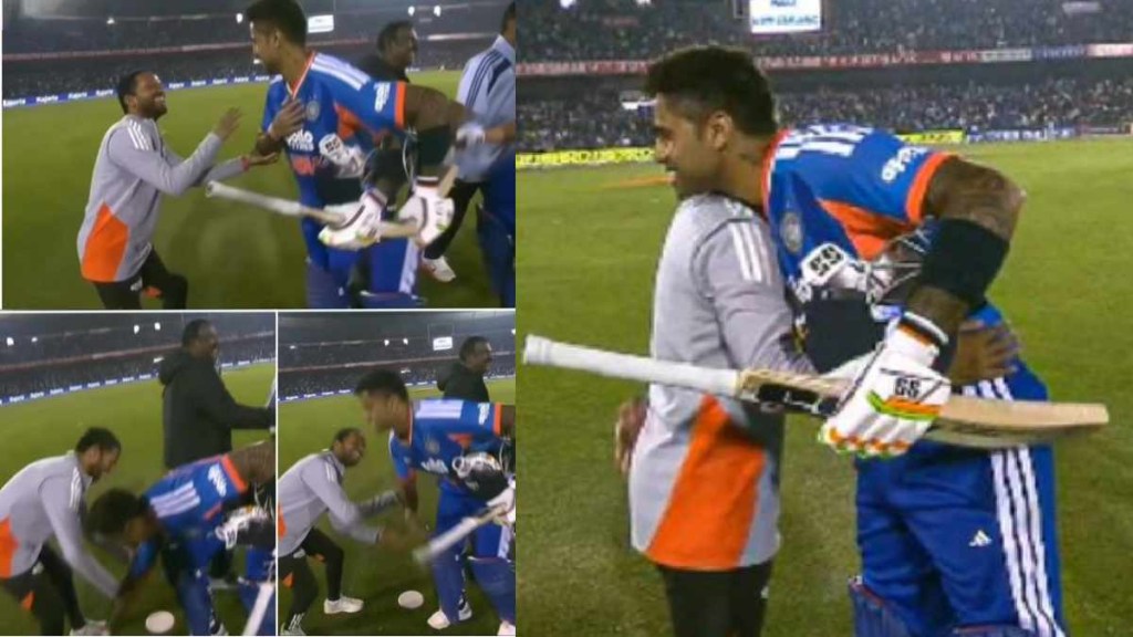 Suryakumar Yadav Touches Raghu Feet who is India Throwdown specialist After Comeback Fifty Video Suryakumar Yadav Touches Raghu Feet who is India Throwdown specialist After Comeback Fifty Video