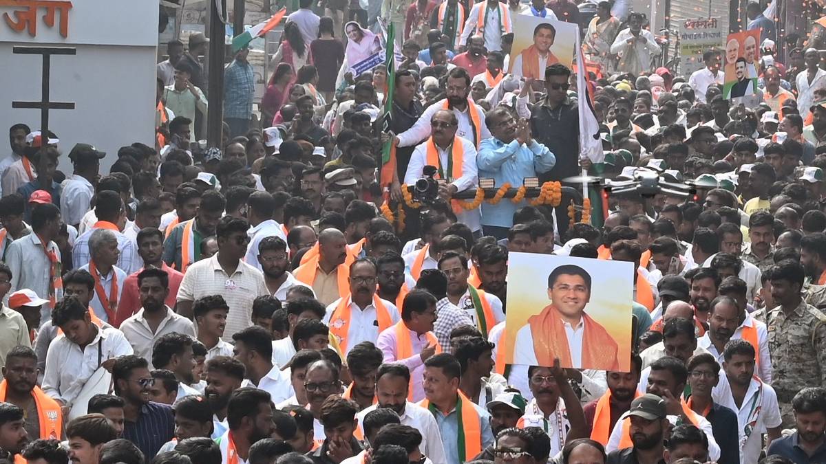 NCP MLAs show their strength for BJP state president's rally in ahilyanagar