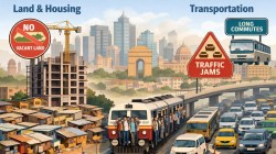 आर्थिक पाहणी अहवाल: जमीन, दळणवळण मर्यादांमुळे शहरांवर ताण
