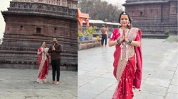 लग्नानंतरची पहिली मकरसंक्रांत! प्राजक्ता गायकवाड पतीसह पोहोचली ‘या’ खास मंदिरात, म्हणाली…