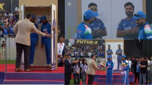 virat kohli rohit sharma feliciated at vadodara stadium