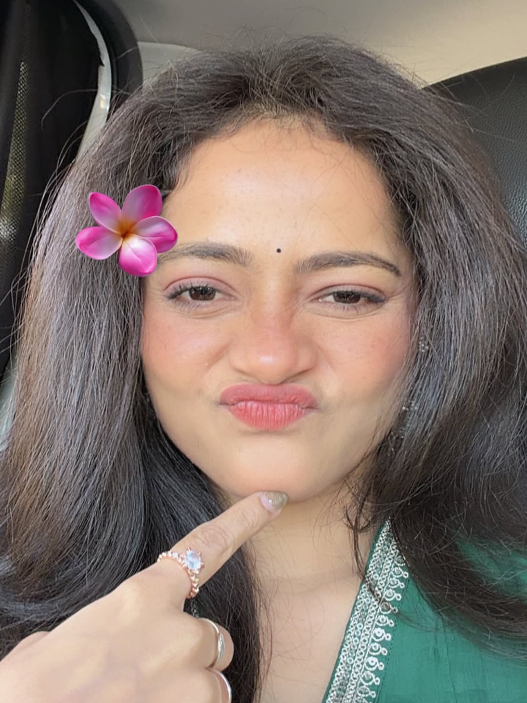 Shivali Parab green dress look