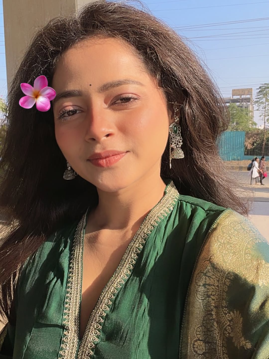 Shivali Parab green dress look