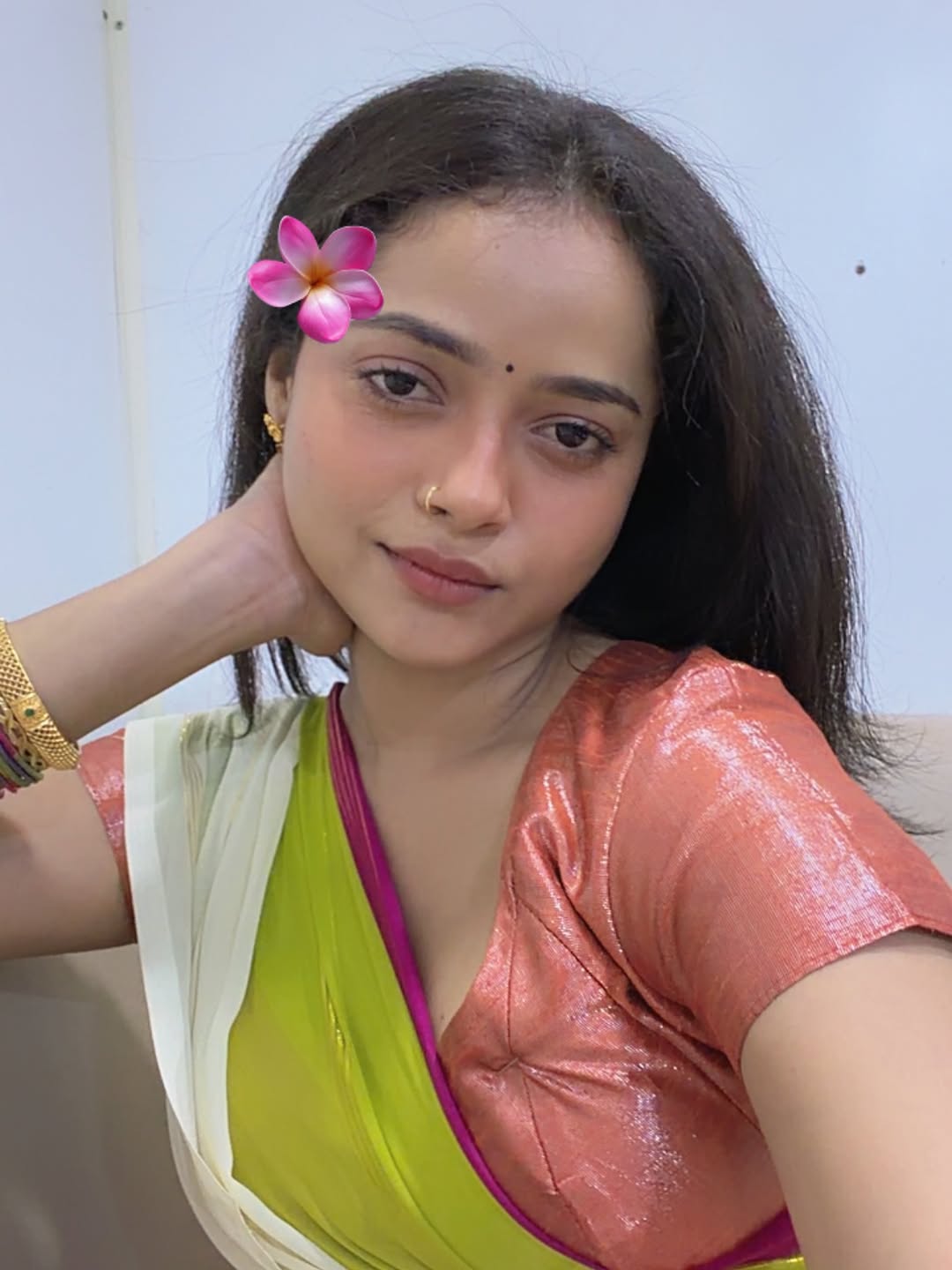 Shivali Parab green dress look