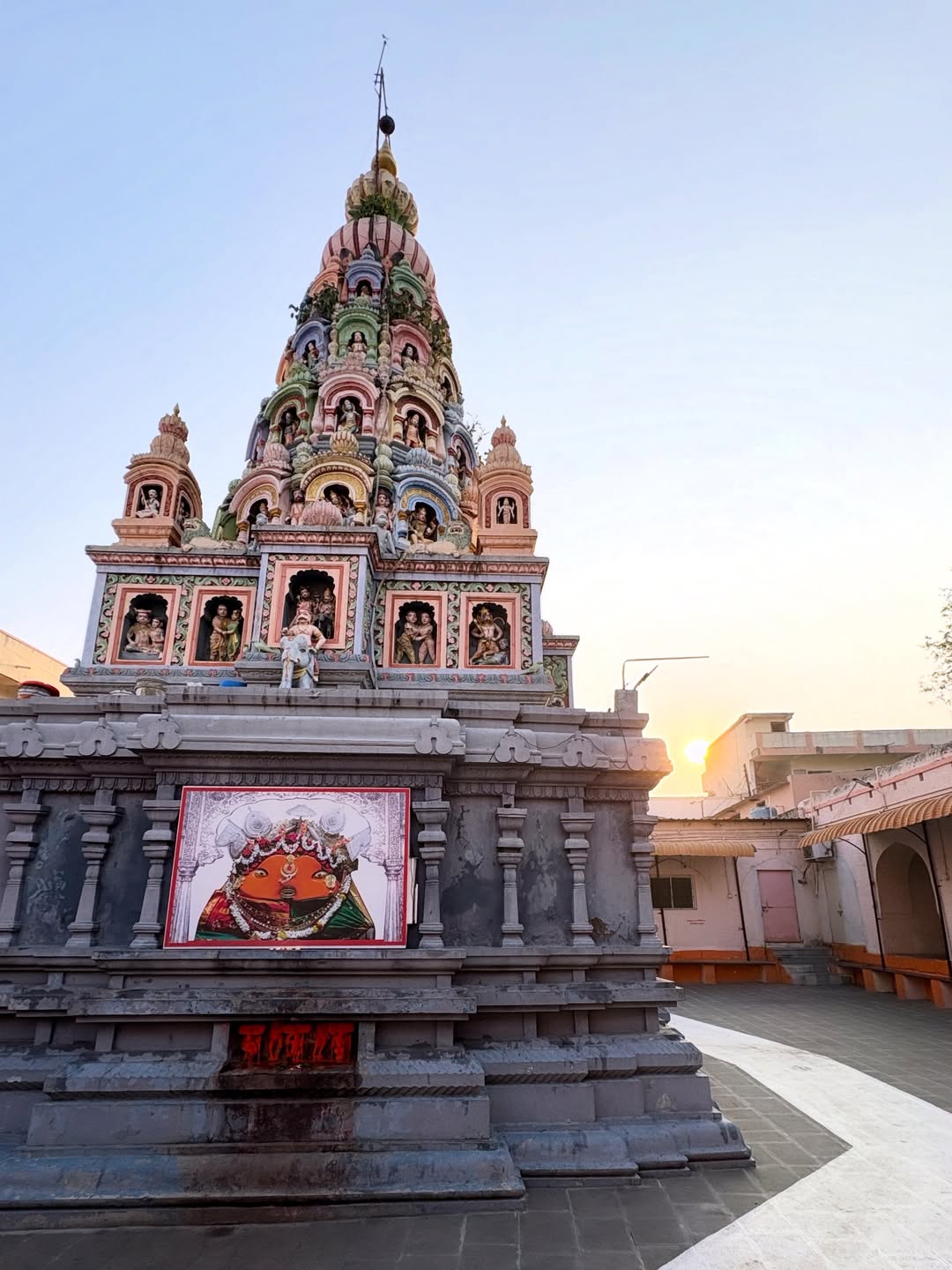 Suruchi Adarkar traditional Marathi look in red saree devotional visit to Yogeshwari Devi Temple Ambajogai