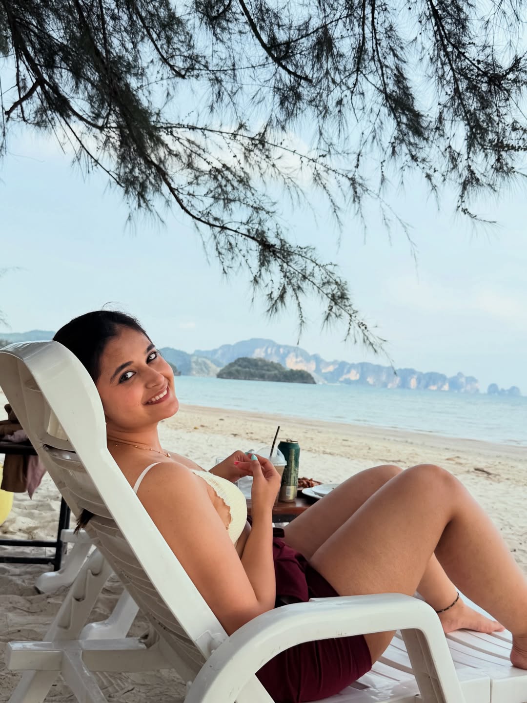 Anushka Pimputkar Thailand beach look with meghan jadhav honeymoon photos viral