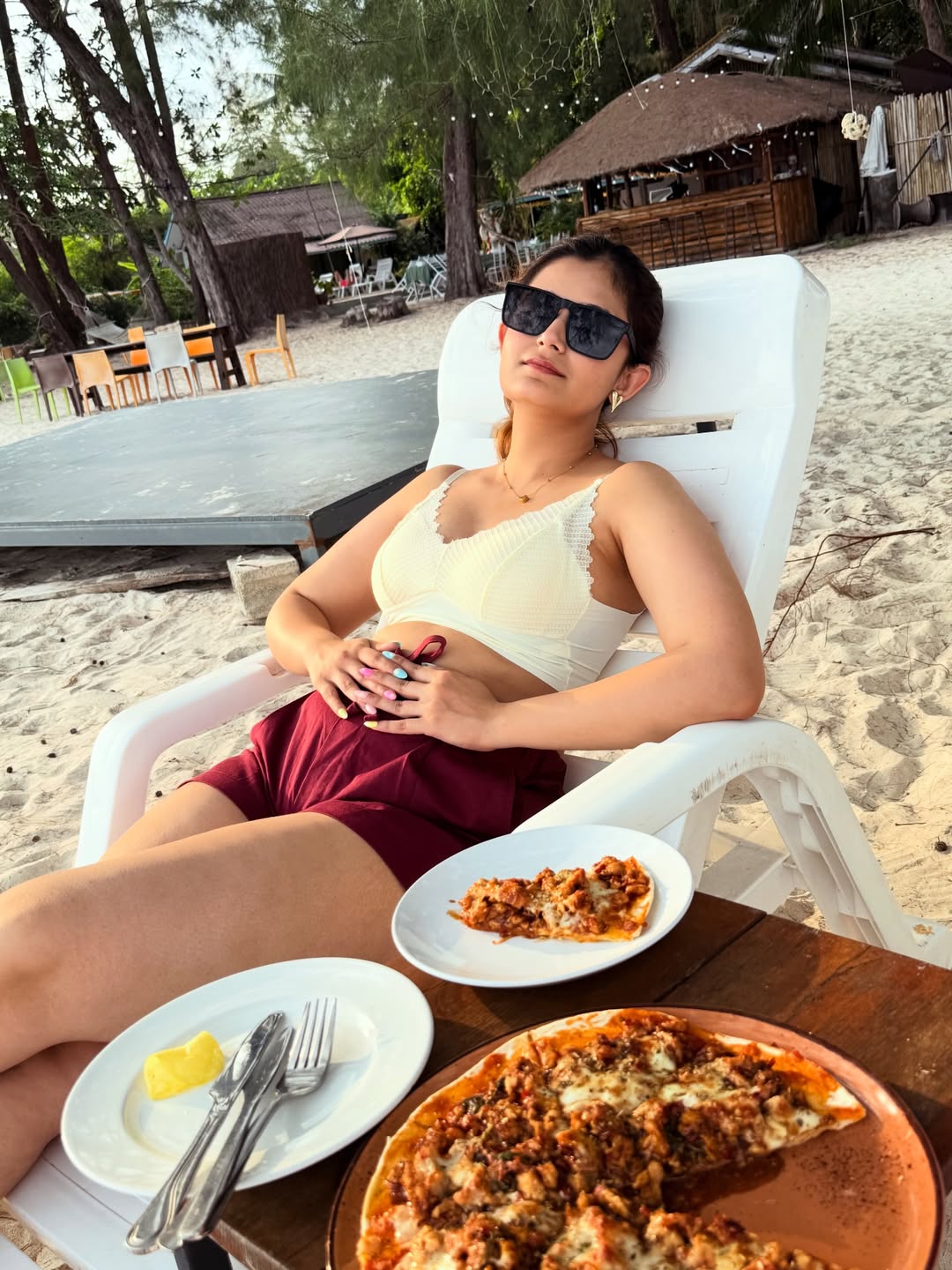Anushka Pimputkar Thailand beach look with meghan jadhav honeymoon photos viral