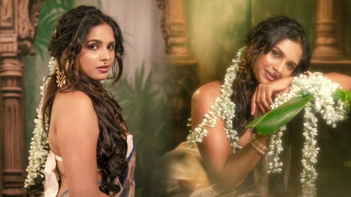 Amruta Dhongade White Saree Look