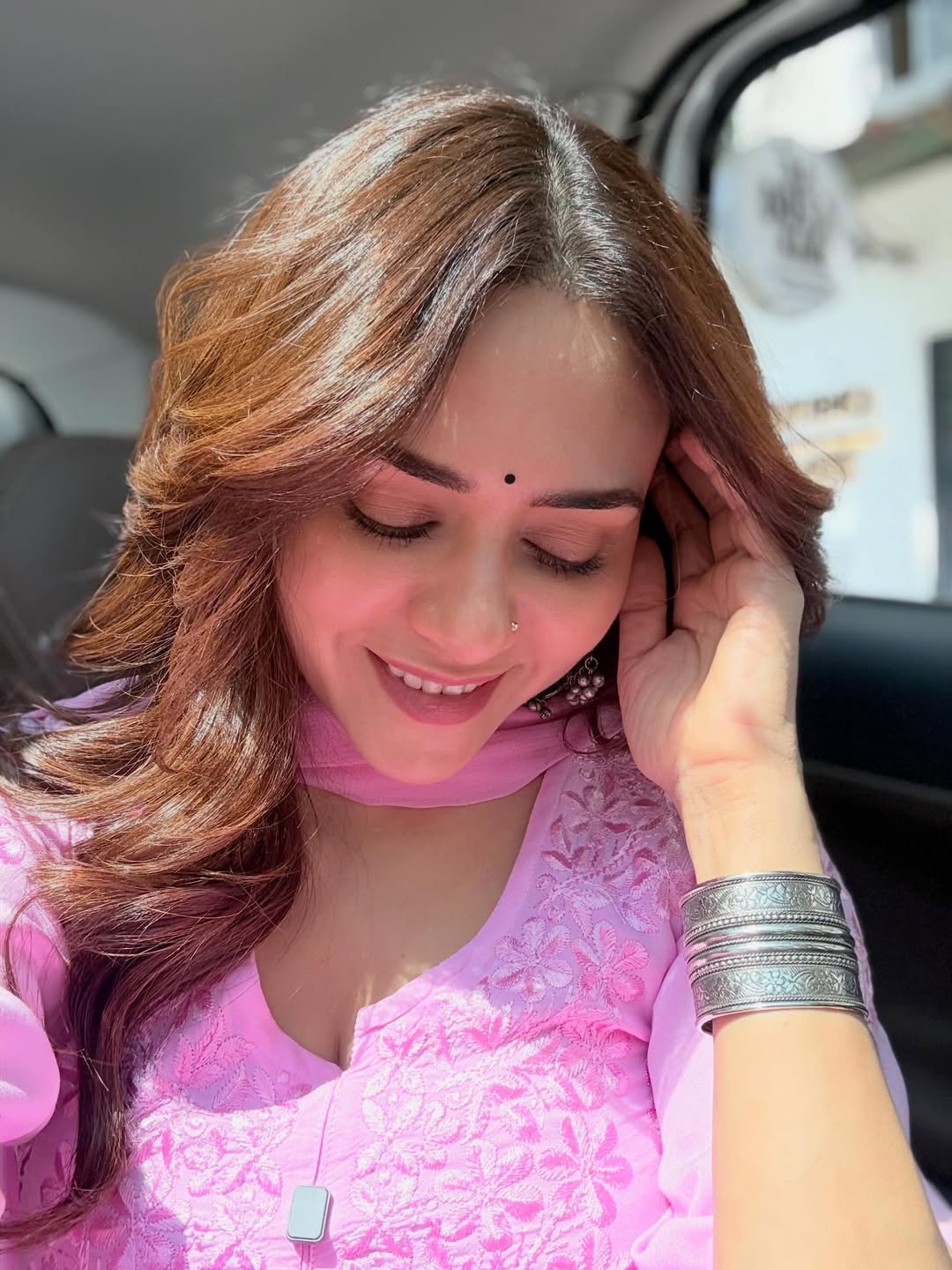 Amruta Khanvilkar Pink Dress Look