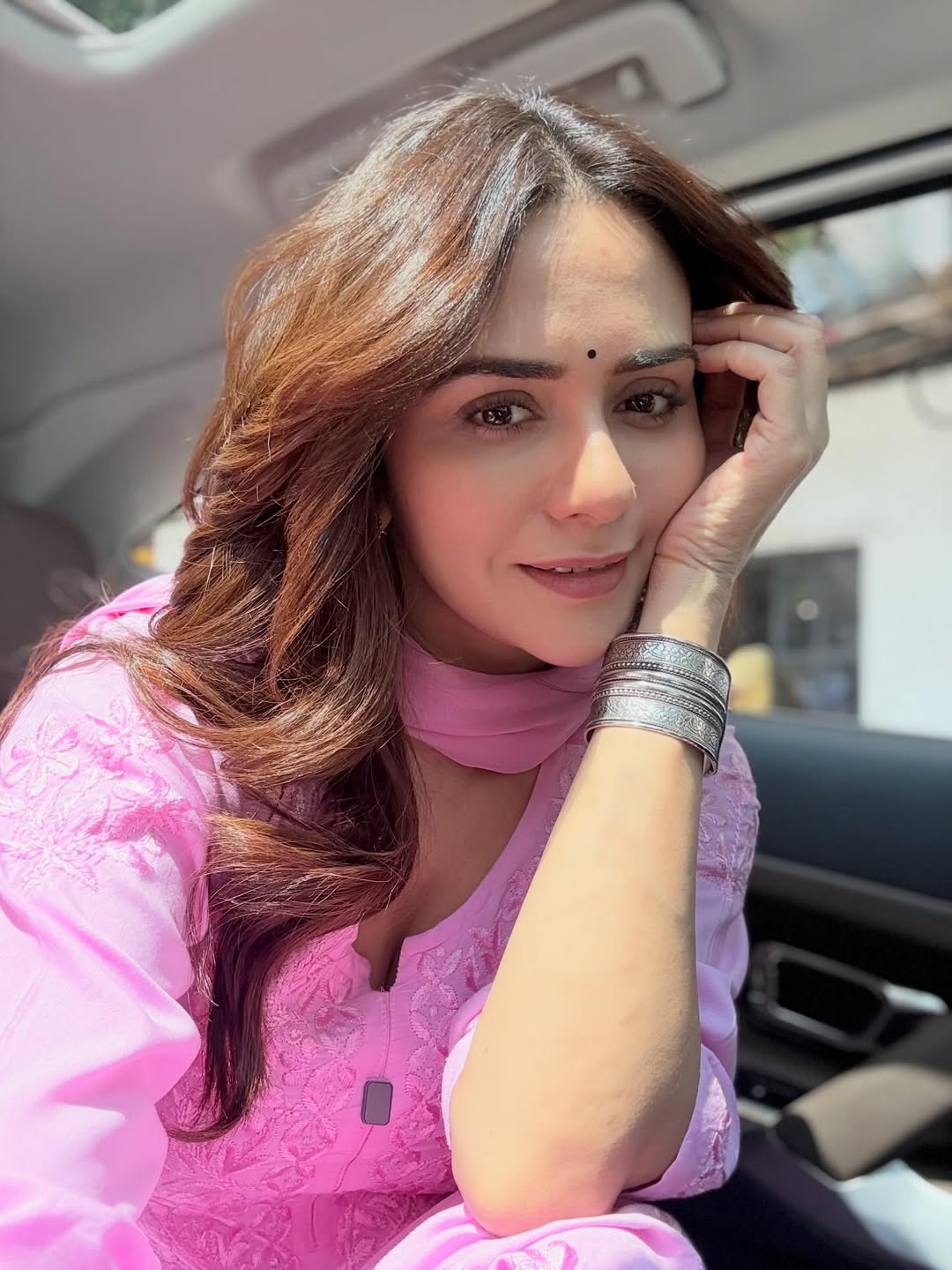 Amruta Khanvilkar Pink Dress Look