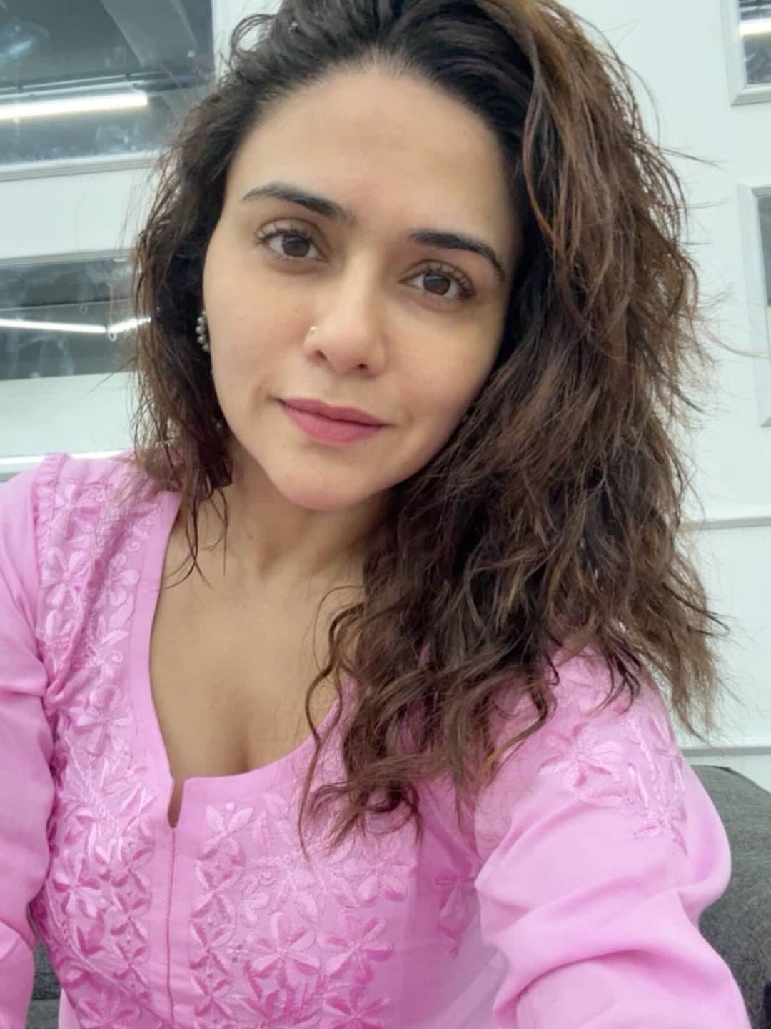 Amruta Khanvilkar Pink Dress Look
