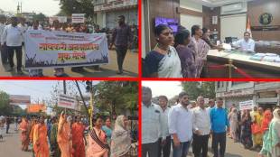 Residents from Sagwan, Yelgaon, and Malvihir gathered to demand the cancellation of the town-merger plan. The silent protest caused major traffic disruptions across Buldhana.