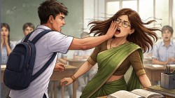 परिक्षेला उशीरा आल्याचा जाब विचारताच विद्यार्थ्याने शिक्षिकेच्या कानशिलात लावली; म्हणाला, ‘तू मला विचारणारी कोण?’