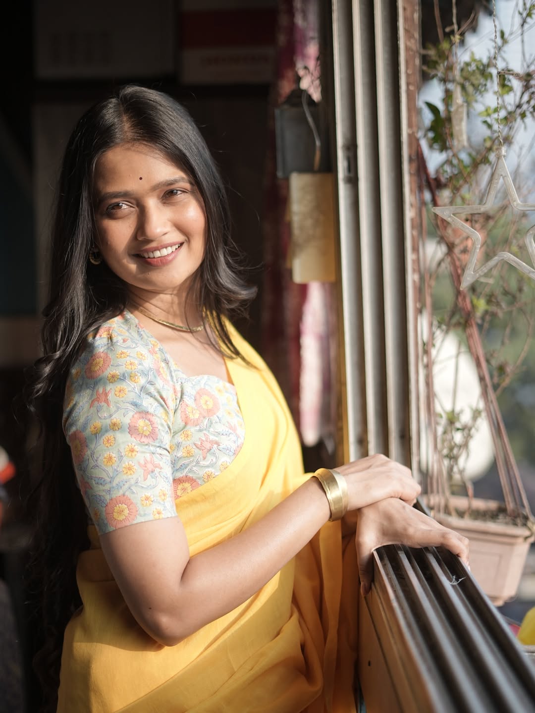 Gautami Patil Yellow Saree Look