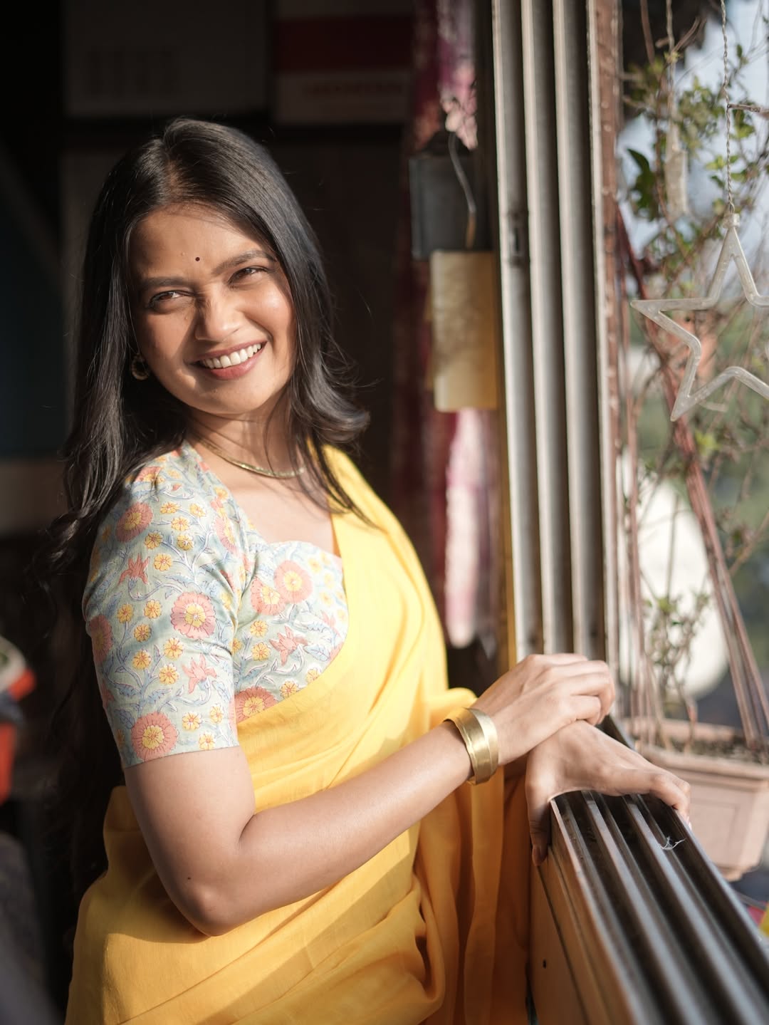 Gautami Patil Yellow Saree Look