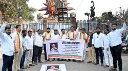 काँग्रेस प्रदेशाध्यक्षांची जीभ छाटणाऱ्यास शहर भाजपकडून १० लाखांचे बक्षीस; निषेध आंदोलनात शहर जिल्हाध्यक्ष अनिल मोहिते यांची घोषणा