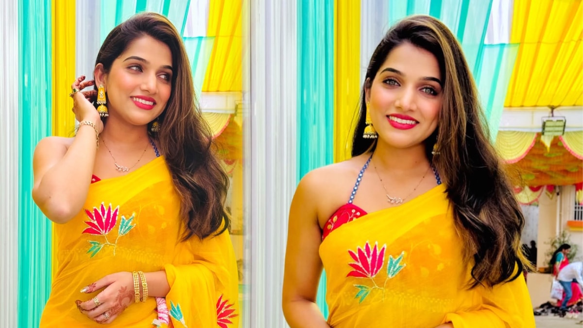Jahnavi Killekar Yellow Saree Look
