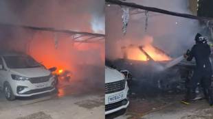 Kalyan West Lal Chowki Fire Luxury Building Vehicles Burnt Fire Brigade Response