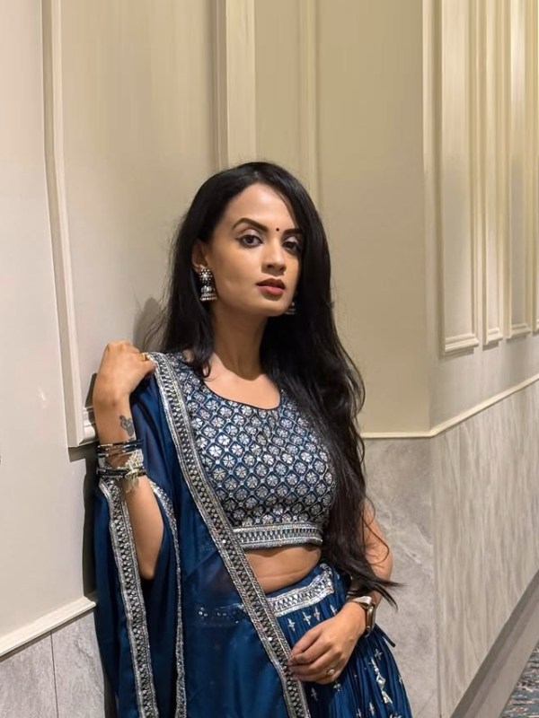 Ketaki Mategaonkar Blue Lehenga Look