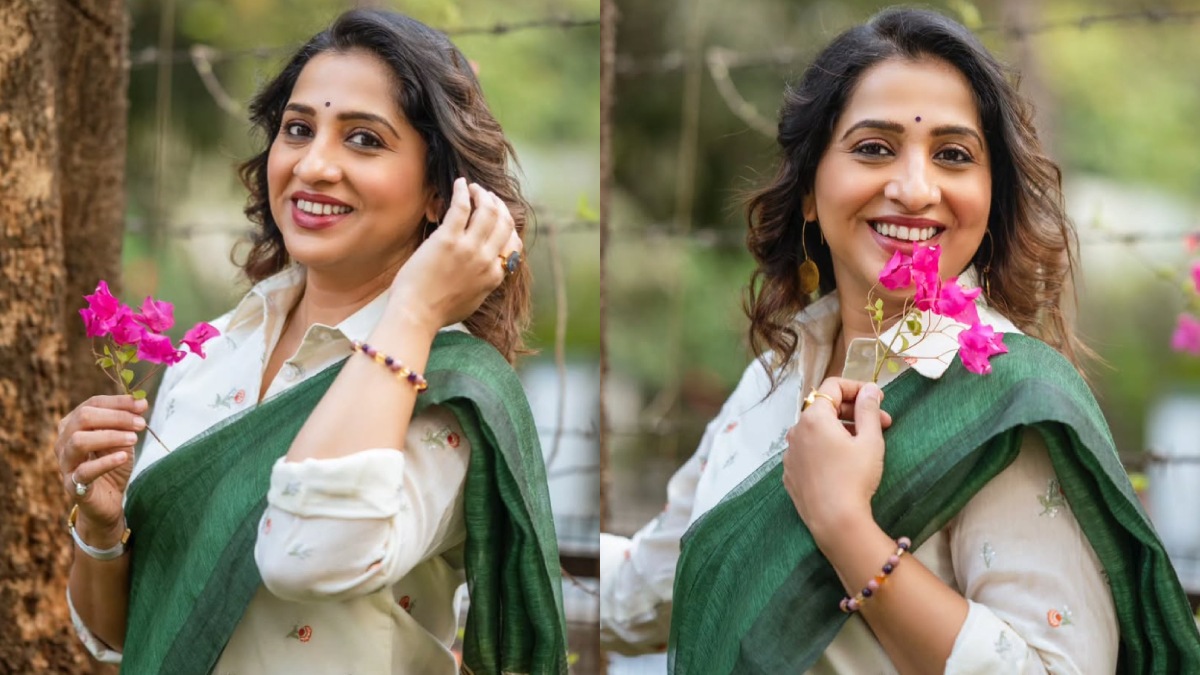 Madhurani Gokhale Green Saree Look