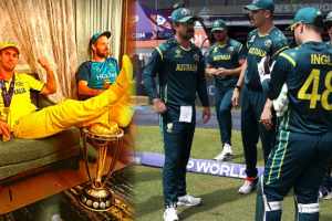 Australia Downfall Began After Mitchell Marsh put his feet on ODI WC Trophy Fans Post Viral