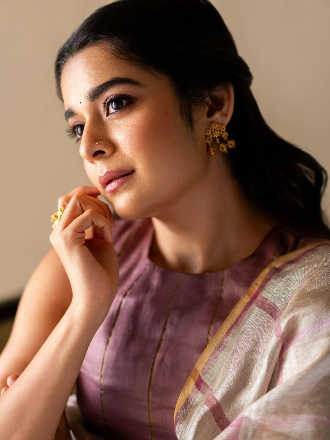 Mithila Palkar Silk Saree Look