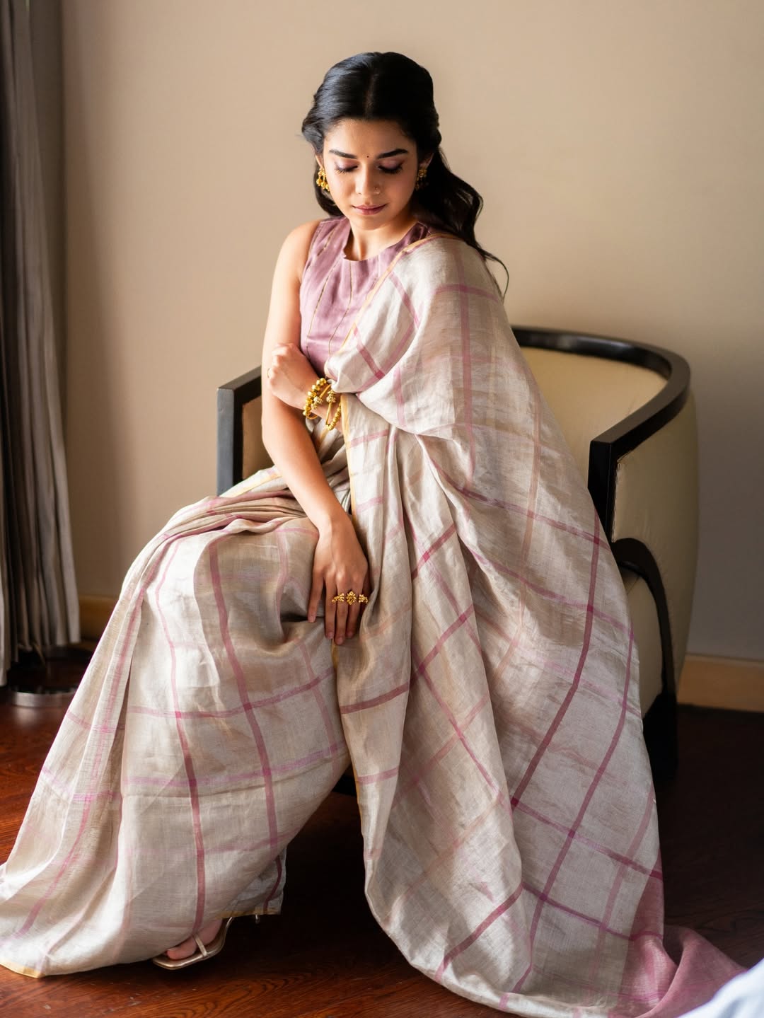 Mithila Palkar Silk Saree Look