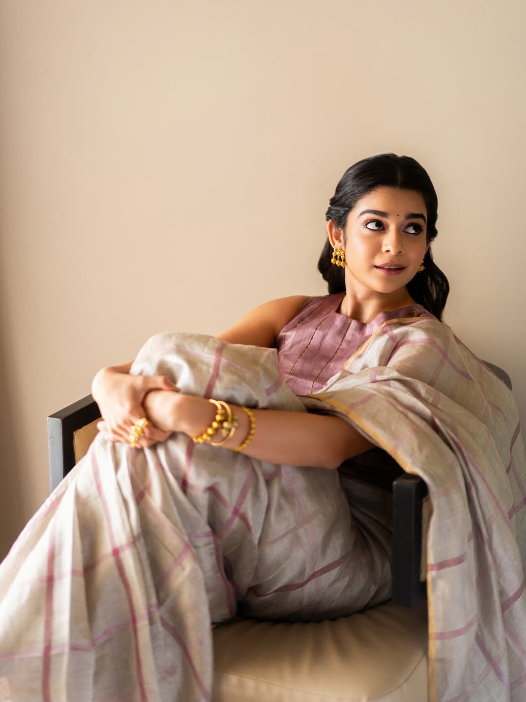 Mithila Palkar Silk Saree Look