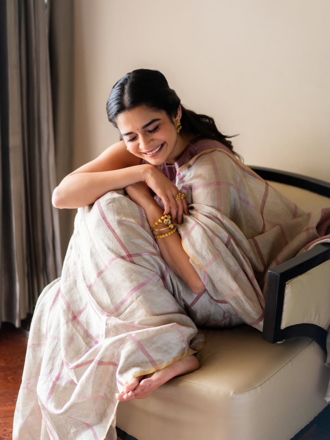 Mithila Palkar Silk Saree Look