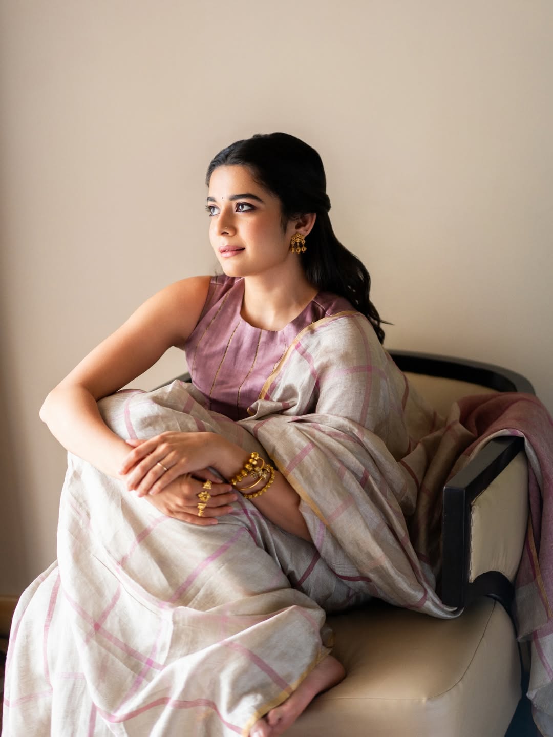 Mithila Palkar Silk Saree Look